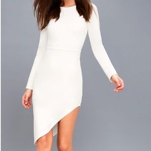 Lulus Adair White Long Sleeve Bodycon Dress